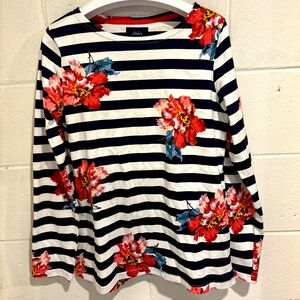 Joules knit long sleeve floral striped top